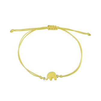 Yellow enamelled elephant bracelet 