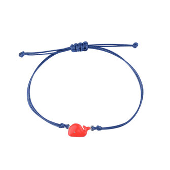 Red enamelled whale bracelet 