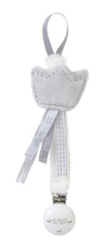 Pacifier Clip Crown Grey