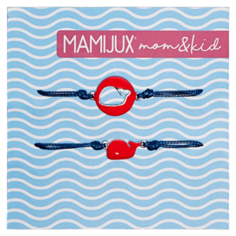 MAMIJUX - Red Enamelled whale bracelet  MOM&amp;KID