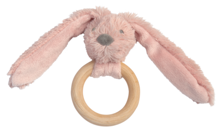 Old Pink Rabbit Richie FSC Wooden Teething Ring