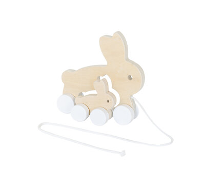 Eco Friendly Wooden Rabbit Pulltoy