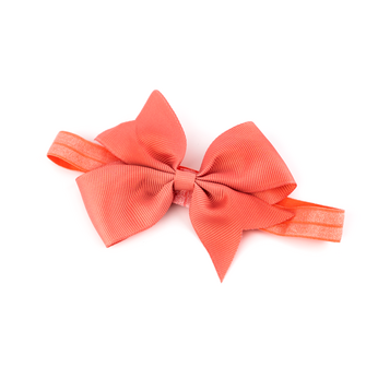 Hair band - Bow - Coral