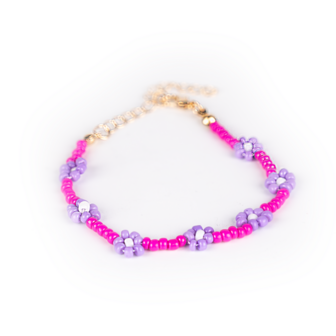 Busy Lizzie - Bracelet - Flowers - Purple/pink
