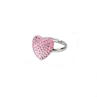 Busy Lizzie - Ring - Sparkle - Heart pink
