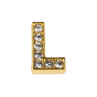 AB - Gold L w. white stones