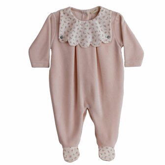 Velours peach pyama flora 1m