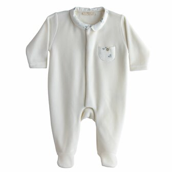 Velours pyama Birdy blue detail 1m