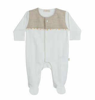 Cotton babygrow Fruity with beige detail 1m