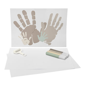 Family handprint Kit, 4 kleuren