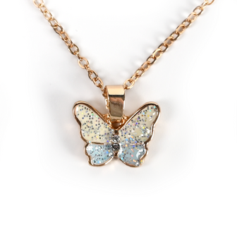 BL - Necklace - Butterfly - Sparkle Blue