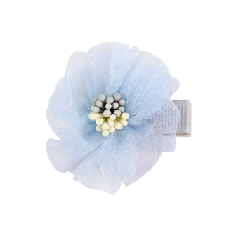 BL - Hair Clip - Flower - Light Blue