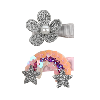 BL - Hair Clips - Flower Rainbow