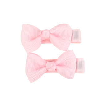 BL - Hair Clips - Mini Bows - Powder Pink