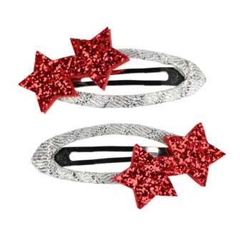 BL - Barettes - Stars - Red