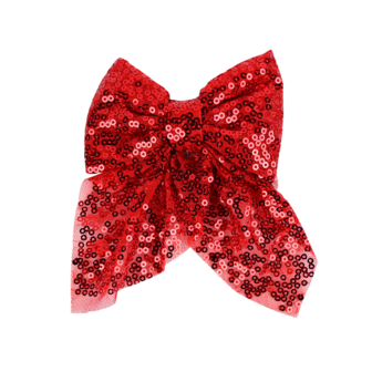 BL - Hair Clip - Sequin Bow - Red