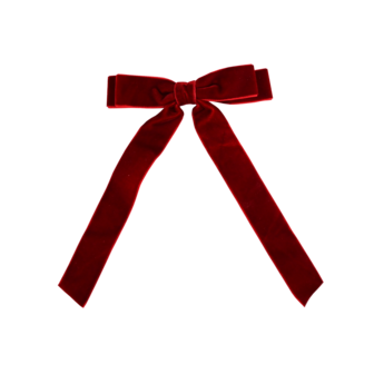 BL - Hair Clip - Velvet Bow  - Red