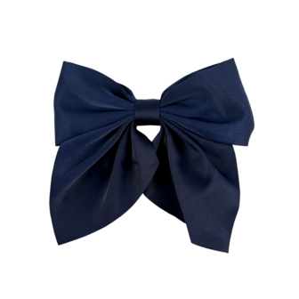 BL - Hair Clip - Silk Bow - Dark blue