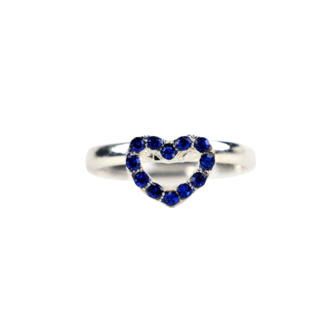 Ring - Rhinestone - Heart - Blueberry