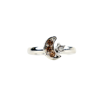 Ring - Rhinestone - Moon - Gold