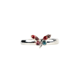Ring - Rhinestone - Dragonfly - Multicolor