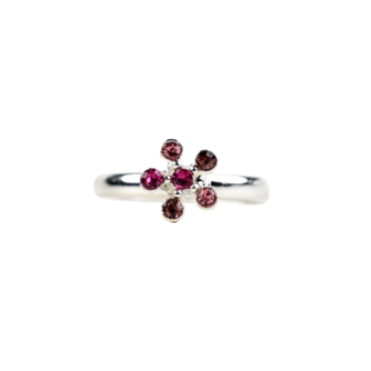 Ring - Rhinestone - Flower - Multicolor