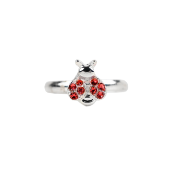 Ring - Rhinestone - Ladybug - Red