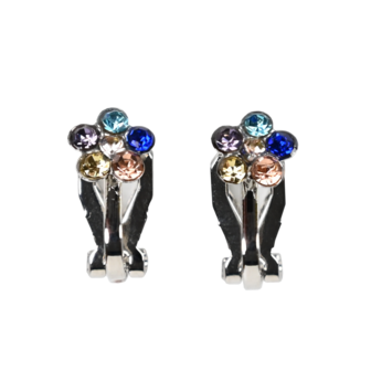 BL - Clip earrings - Flower Rhinestones