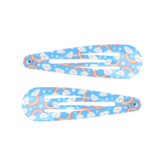 BL - Barettes - Rainbow - Light Blue