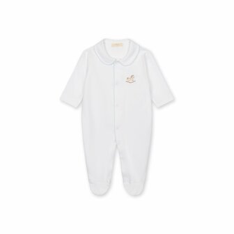 Cotton babygrow Rocking Horse blue detail - 0m