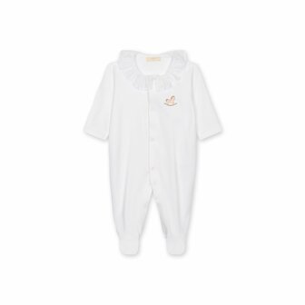 Cotton babygrow Rocking Horse pink detail - 3m