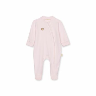 Cotton babygrow Bear with zipper pink - 0m