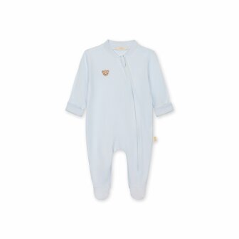 Cotton babygrow Bear with zipper blue - 0m