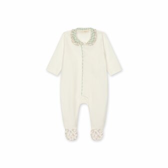 Ivory Cotton babygrow Prairie flower detail - 1m