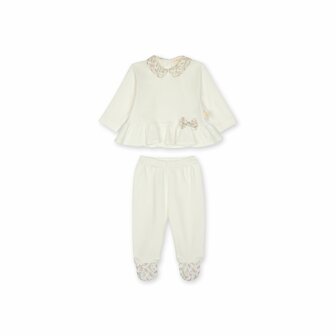 Cotton set of 2 Prairie flower detail - 1m