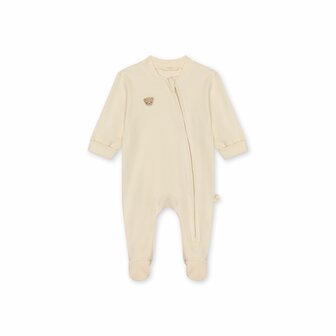 Cotton babygrow Bear with zipper beige - 1m