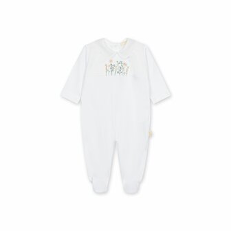 Cotton babygrow Linen with flowers - 1m