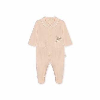 Cotton babygrow peach pink Bunny - 1m