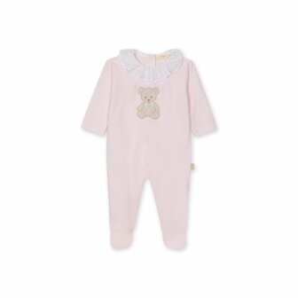 Pink cotton babygrow frilly Teddy &amp; Me - 1m