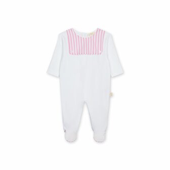 cotton babygrow coast pink detail - 1m