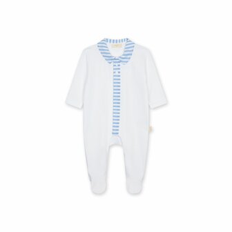 cotton babygrow coast blue detail - 1m