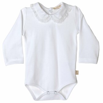 Body white, collar lace detail 1m