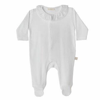 Cotton babygrow , collar with lace detail - 1m