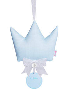 Good Luck Crown Pillow - blue
