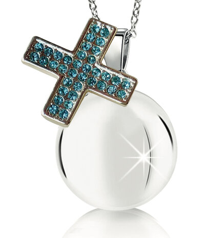 Harmony Ball blue crystal cross 