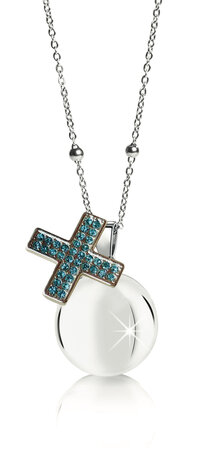 Harmony Ball blue crystal cross 