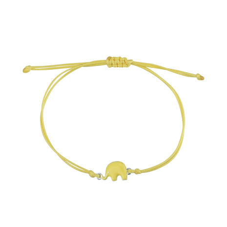 Yellow enamelled elephant bracelet 