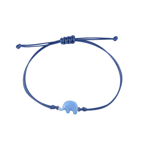 Blue enamelled elephant bracelet 