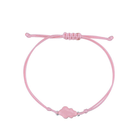 Pink enamelled cloud bracelet
