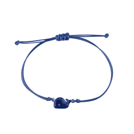 Blue enamelled whale bracelet 